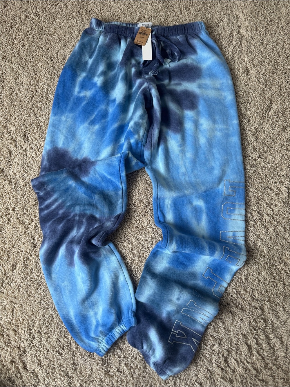 PINK Victoria's Secret Blue Tie-Dye Kids Sweatpants